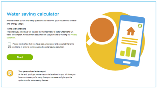 Thames Water water-saving calculator homepage