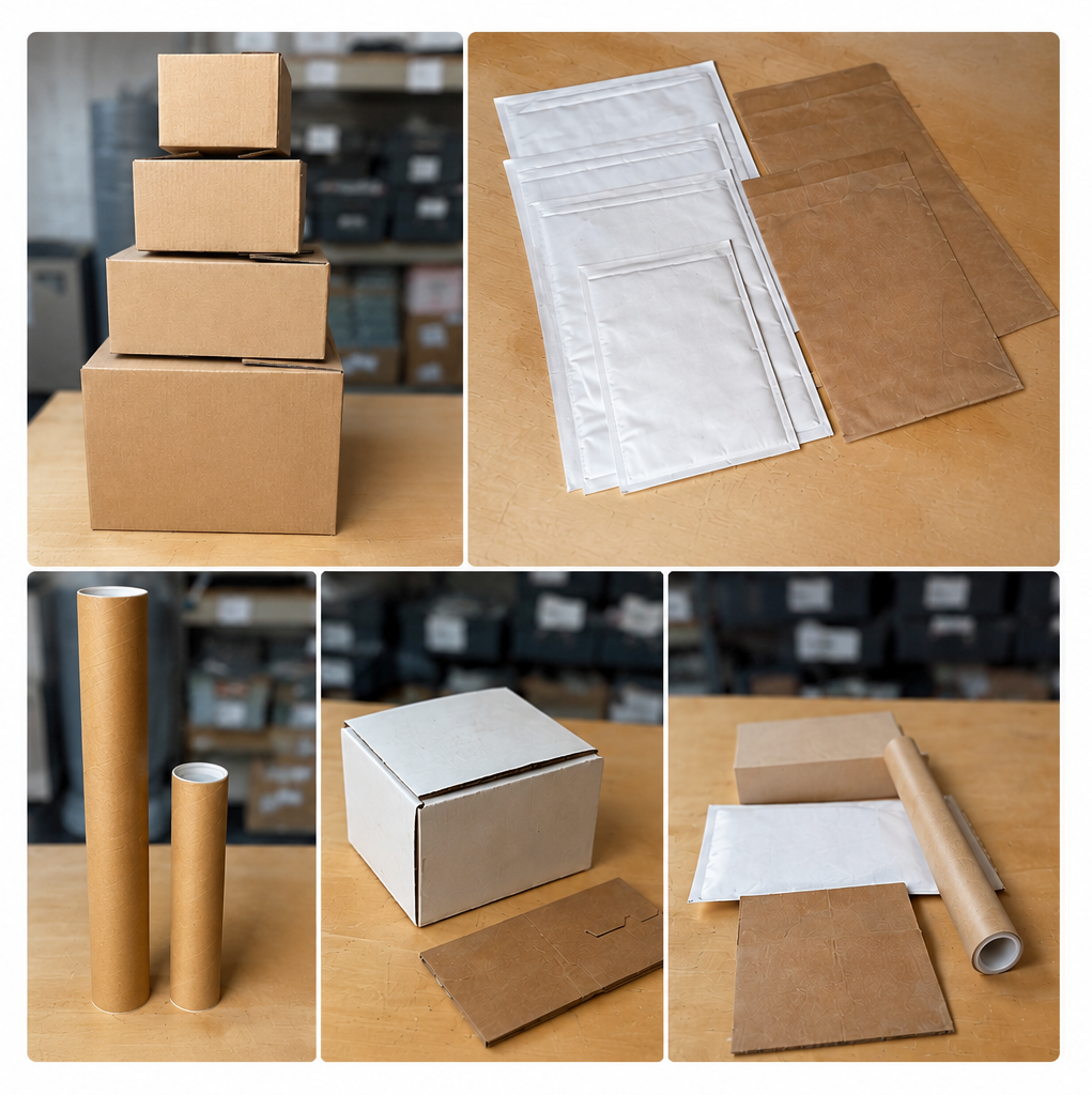 Examples of packaging used for pick and pack orders